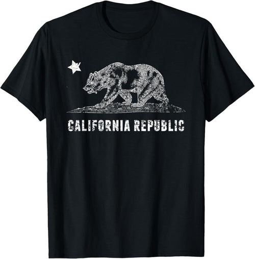 100% Cotton CA Republic Shirt, Bear & Star | Distressed California State T-Shirt Hoodie, Sweatshirt | DripVista.com