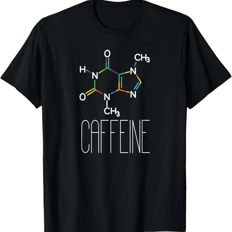 100% Cotton Caffeine Molecule Coffee T-Shirt Coffee Lover Chemistry Gift T-Shirt Hoodie, Sweatshirt | DripVista.com