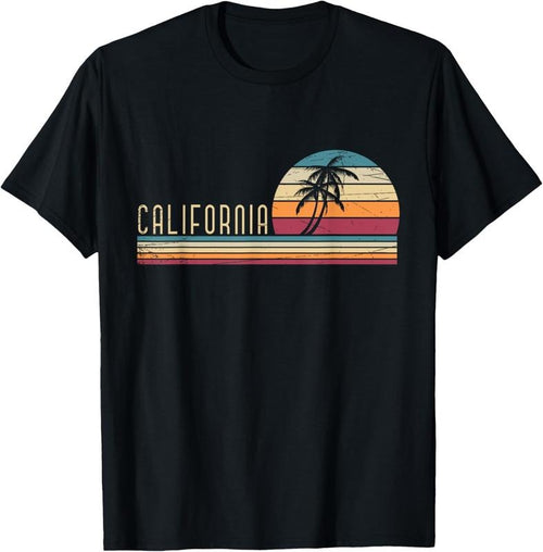 100% Cotton Cali Summer Vacation CA Palm Trees USA Retro California T-Shirt Hoodie, Sweatshirt | DripVista.com