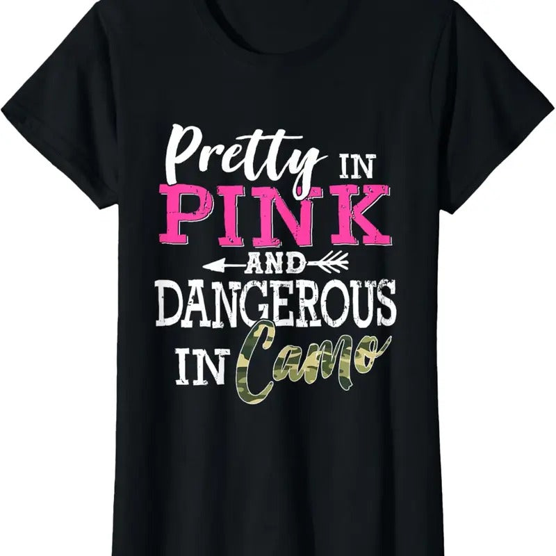 100% Cotton Camo Hunting Women Camouflage Hunting Lover Women Hunting T-Shirt