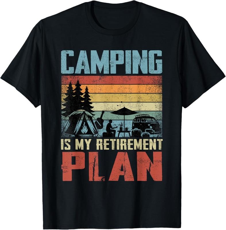 100% Cotton Camping Is My Retirement Plan Retired Camper T-Shirt Hoodie, Sweatshirt | DripVista.com