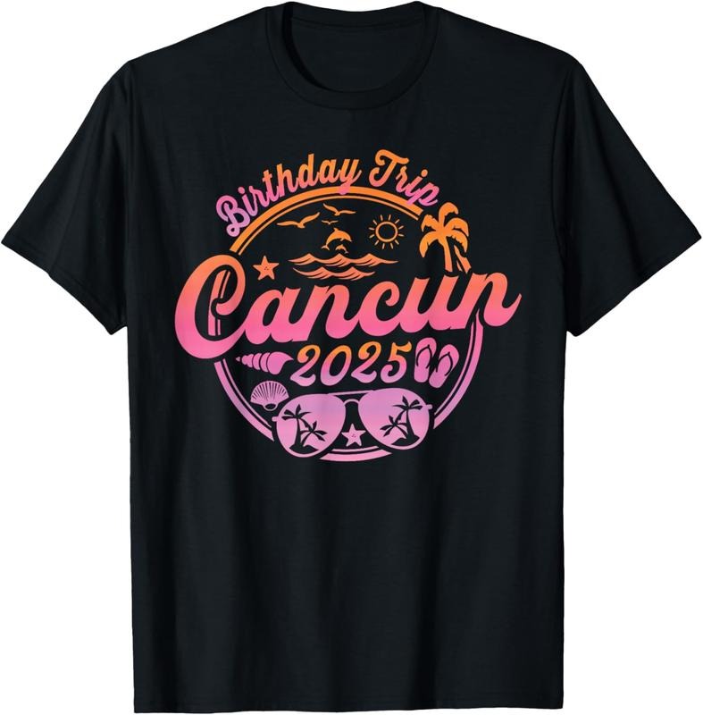 100% Cotton Cancun Mexico Birthday Trip 2025 Vacation Cruise Party T-Shirt Hoodie, Sweatshirt | DripVista.com