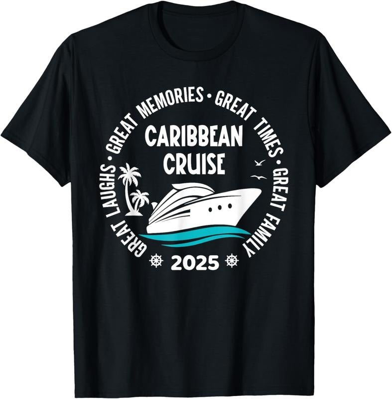 100% Cotton Caribbean Cruise 2025 Vacation Trip Matching Family Group T-Shirt Hoodie, Sweatshirt | DripVista.com