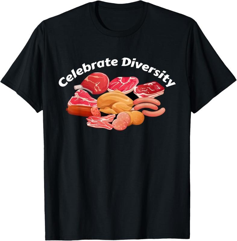 100% Cotton Celebrate Diversity BBQ Grill Clothing Apparel Funny Meat T-Shirt Hoodie, Sweatshirt | DripVista.com