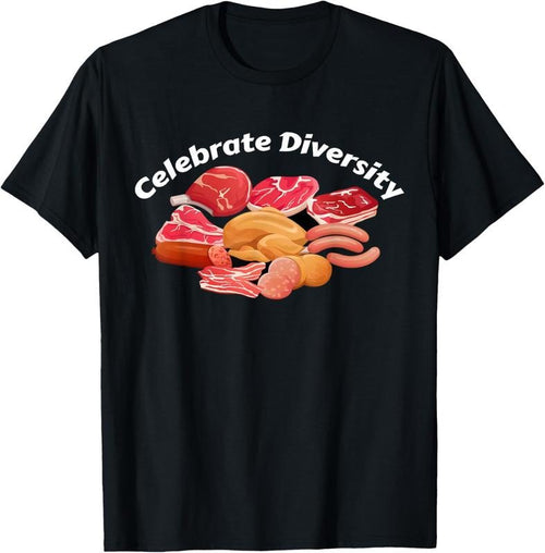 100% Cotton Celebrate Diversity BBQ Grill Clothing Apparel Funny Meat T-Shirt Hoodie, Sweatshirt | DripVista.com