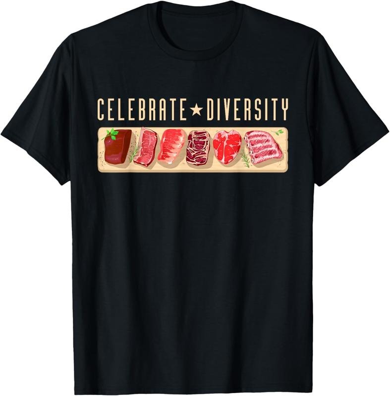 100% Cotton Celebrate Diversity Meat Eater Shirt | BBQ Grill Steak T-Shirt Hoodie, Sweatshirt | DripVista.com