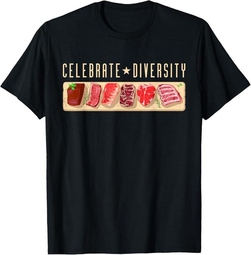 100% Cotton Celebrate Diversity Meat Eater Shirt | BBQ Grill Steak T-Shirt Hoodie, Sweatshirt | DripVista.com