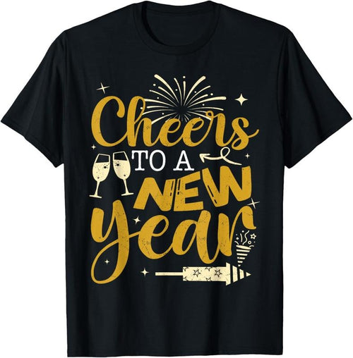 100% Cotton Cheer To A New Year 2025 Happy New Year New Years Eve Party T-Shirt Hoodie, Sweatshirt | DripVista.com