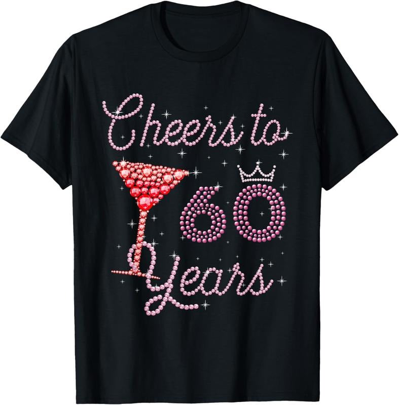 100% Cotton Cheers To 60 Years 60th Birthday 60 Years Old Bday T-Shirt Hoodie, Sweatshirt | DripVista.com