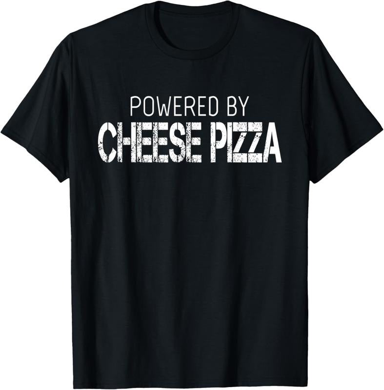 100% Cotton Cheese Pizza Lover - Powered By Cheese Pizza T-Shirt Hoodie, Sweatshirt | DripVista.com