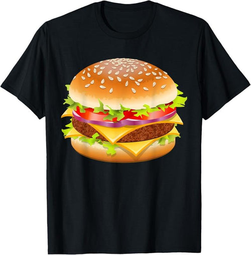 100% Cotton Cheeseburger Hamburger Burger Funny Food Halloween Costume T-Shirt Hoodie, Sweatshirt | DripVista.com
