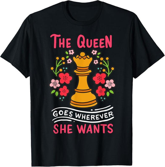 100% Cotton Chess Chessmen Chessboxing Queen Chess Player Gift T-Shirt