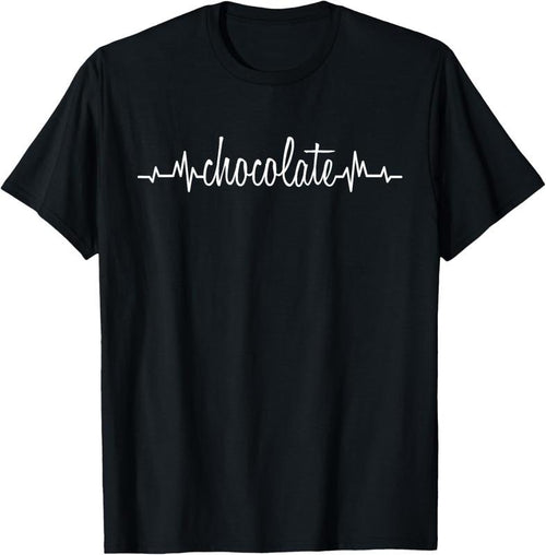 100% Cotton Chocolate Heartbeat EKG Lover Funny Cute Sweets Addiction T-Shirt Hoodie, Sweatshirt | DripVista.com