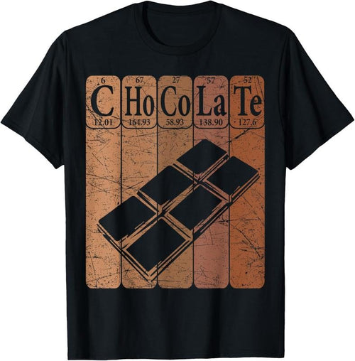 100% Cotton Chocolate Periodic Table Elements Chocoholic Chocolate Lover T-Shirt Hoodie, Sweatshirt | DripVista.com