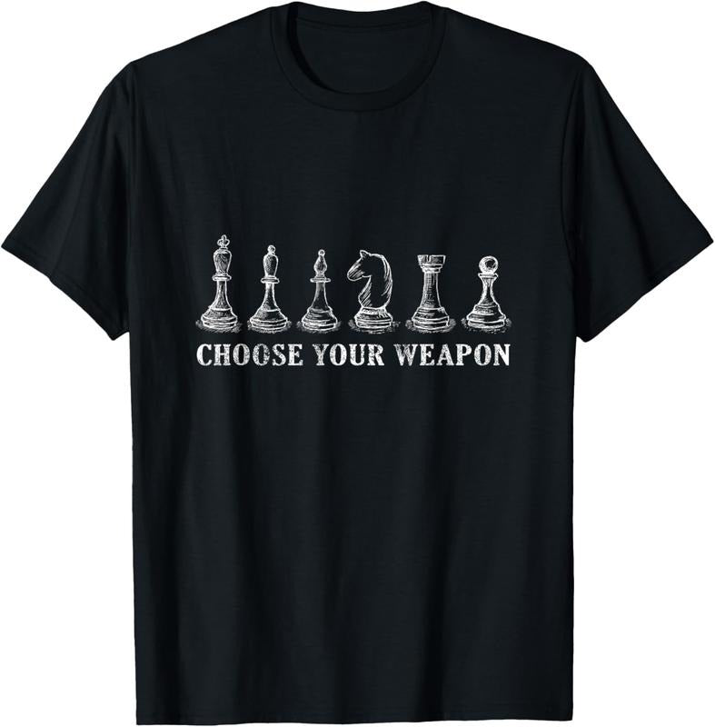 100% Cotton Choose Your Weapon Chess T-Shirt Retro Vintage Gift