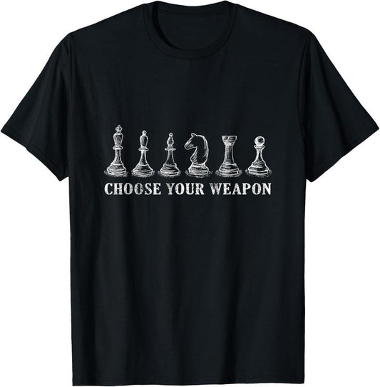 100% Cotton Choose Your Weapon Chess T-Shirt Retro Vintage Gift