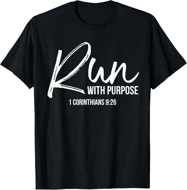 100% Cotton Christian Runner Gift Running Gear Run With Purpose Quote T-Shirt Hoodie, Sweatshirt | DripVista.com
