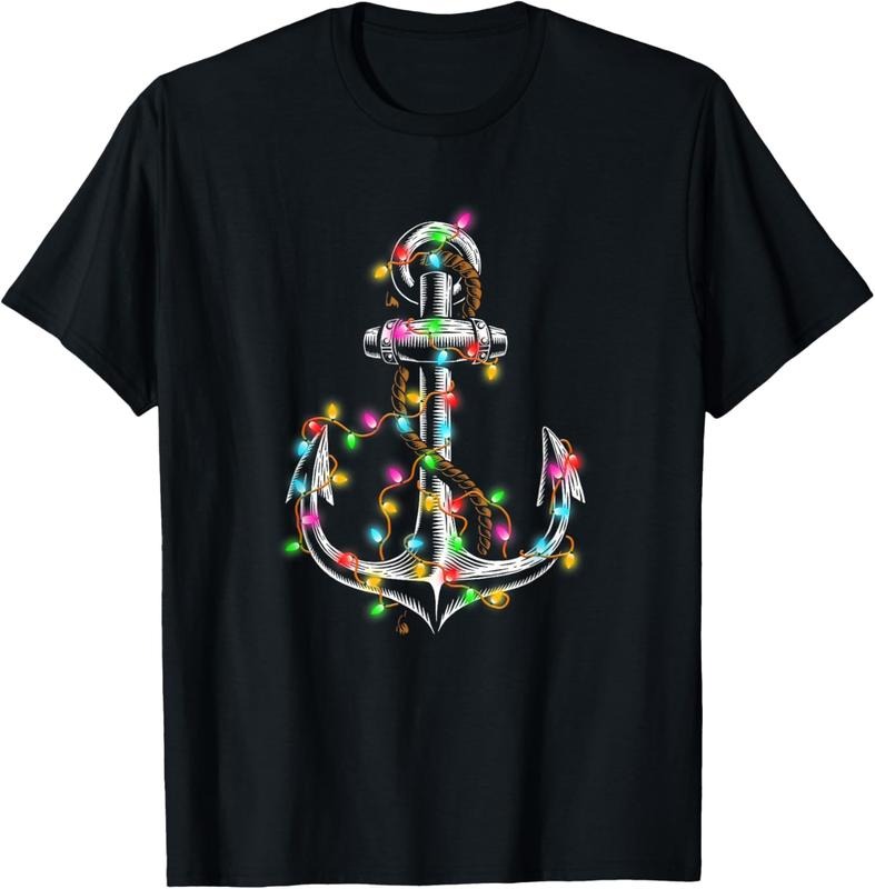 100% Cotton Christmas Lights Boating Sailing Cruise Boat Gifts T-Shirt Hoodie, Sweatshirt | DripVista.com