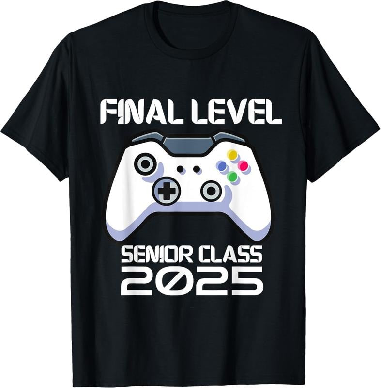 100% Cotton Class of 2025 Senior Video Game Final Level School Gamer T-Shirt Hoodie, Sweatshirt | DripVista.com