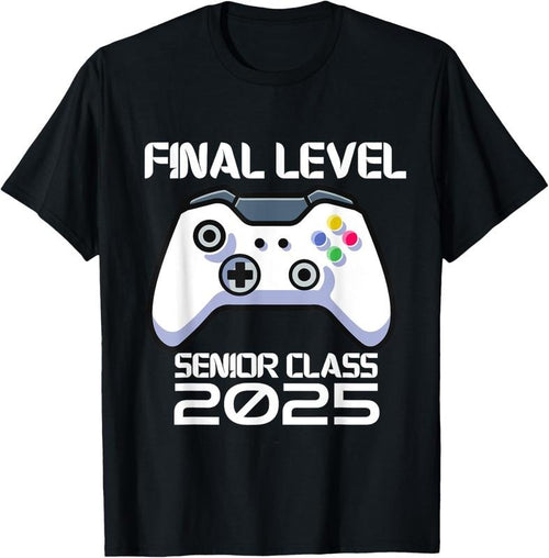 100% Cotton Class of 2025 Senior Video Game Final Level School Gamer T-Shirt Hoodie, Sweatshirt | DripVista.com