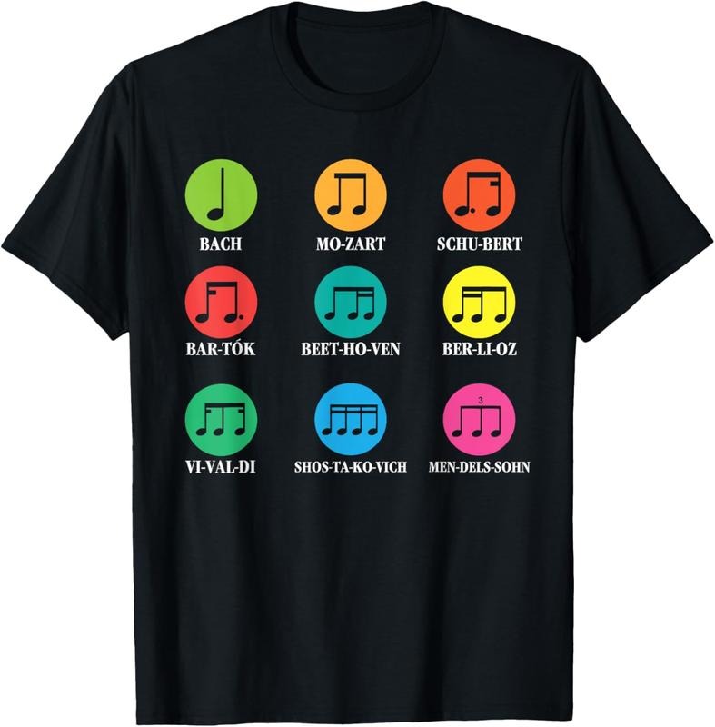 100% Cotton Classic Composers Classical Music Musical Notes T-Shirt Hoodie, Sweatshirt | DripVista.com