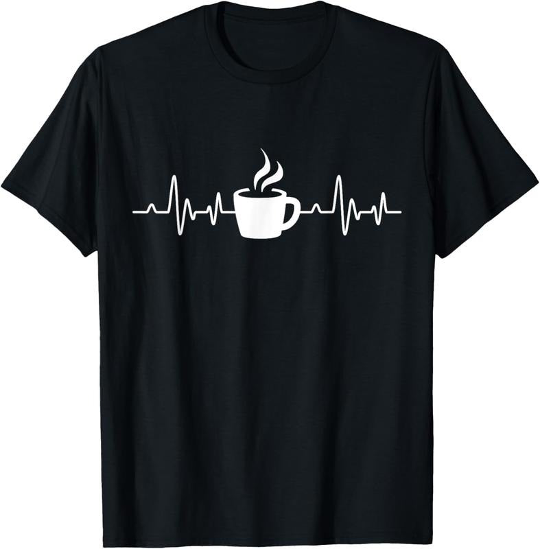 100% Cotton Coffee Heartbeat - Drinking Coffee T-Shirt Hoodie, Sweatshirt | DripVista.com