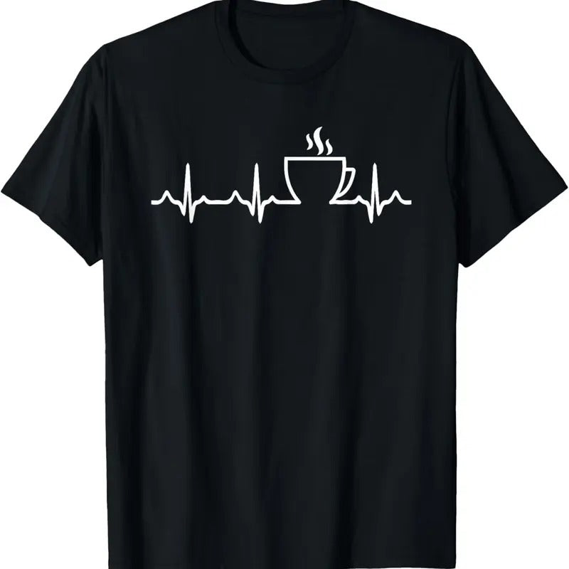 100% Cotton Coffee Heartbeat Love Shirt - Tea or Coffee Lover T-Shirt Hoodie, Sweatshirt | DripVista.com