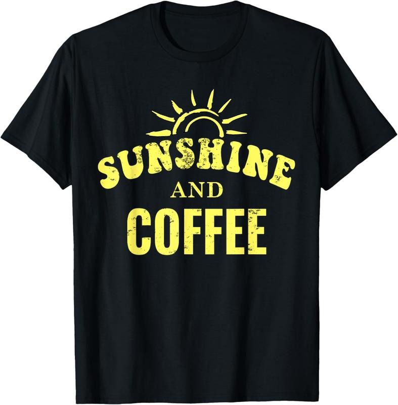 100% Cotton Coffee Lovers | Sunshine and Coffee Retro Style Mothers Day T-Shirt Hoodie, Sweatshirt | DripVista.com