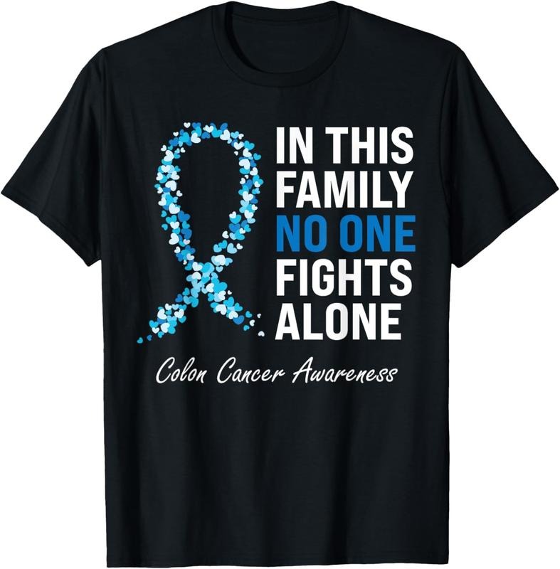 100% Cotton Colorectal Cancer Colon Cancer Blue Ribbon T-Shirt Hoodie, Sweatshirt | DripVista.com