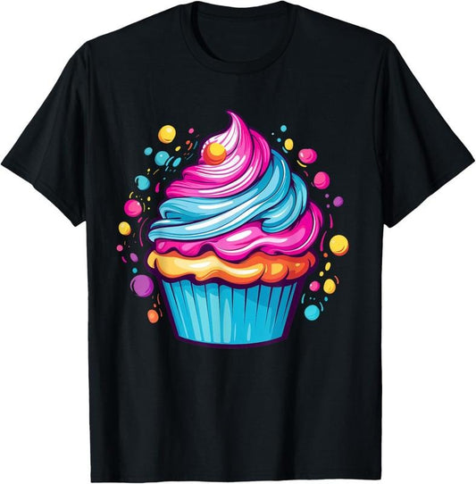 100% Cotton Colorful Cupcake T-Shirt