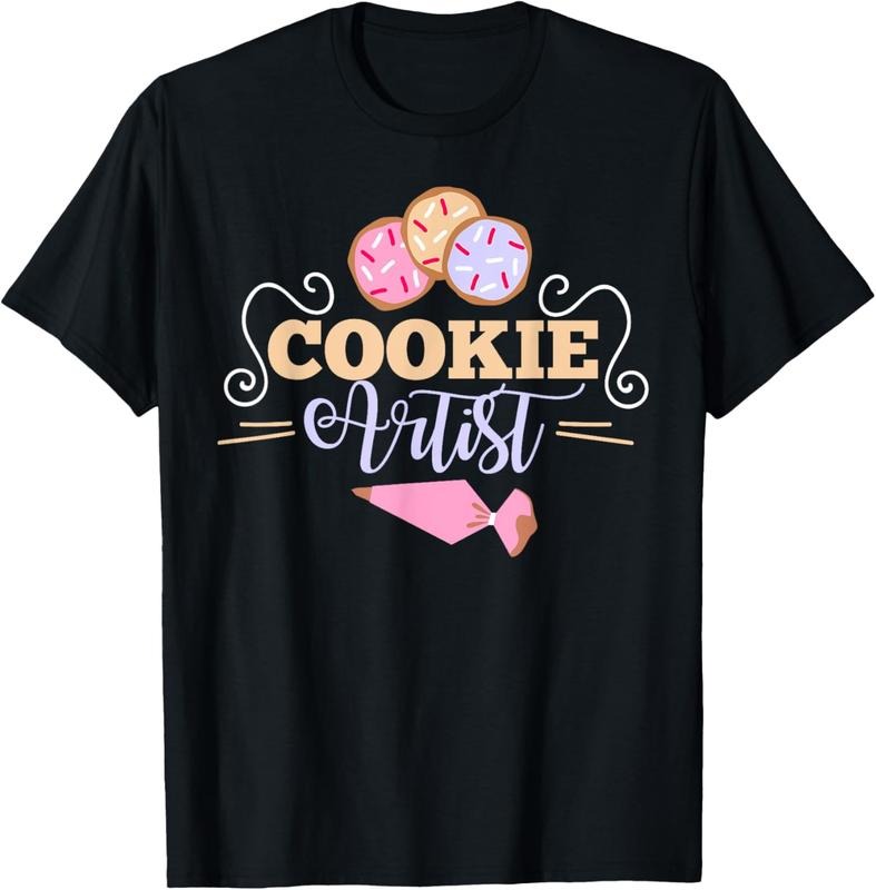 100% Cotton Cookie Decorator Baker Design for Cookie Cutter Fans T-Shirt