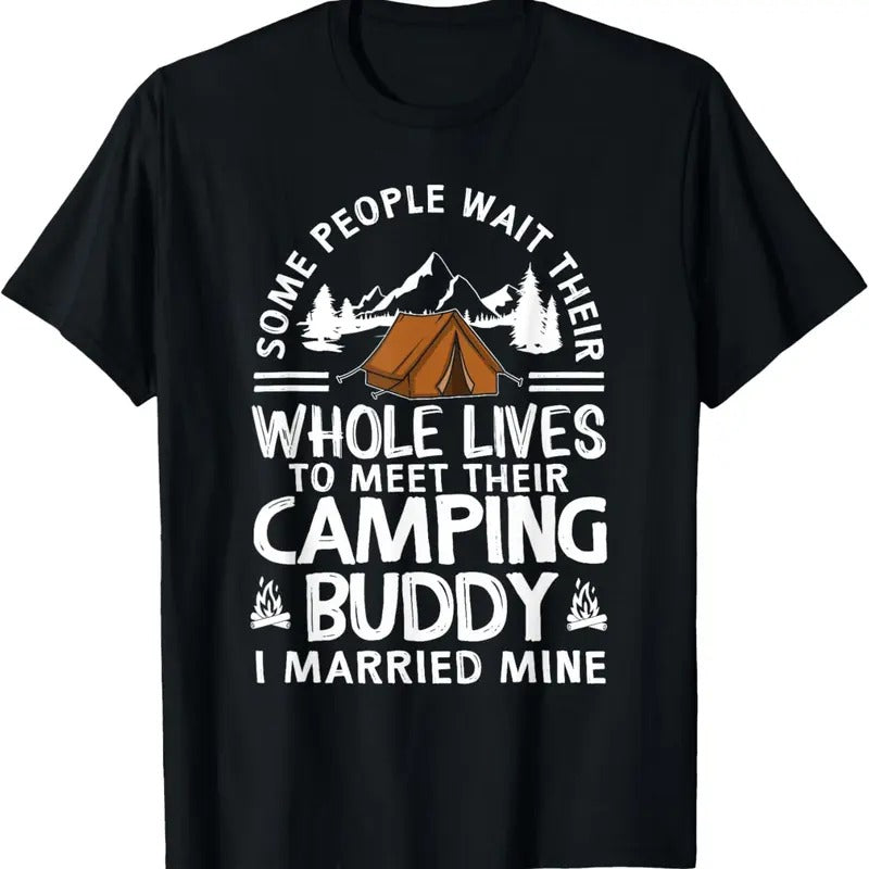 100% Cotton Cool Camping Buddies Gift For Men Women Funny Husband & Wife T-Shirt Hoodie, Sweatshirt | DripVista.com
