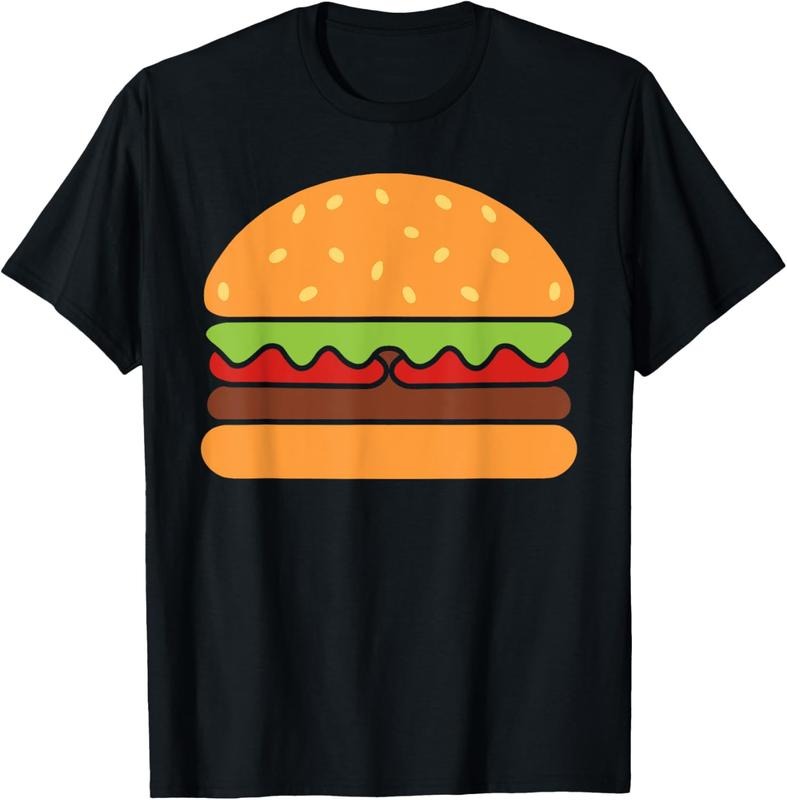 100% Cotton Cool Hamburger Art Men Women Minimalist Burger Cheeseburger T-Shirt Hoodie, Sweatshirt | DripVista.com