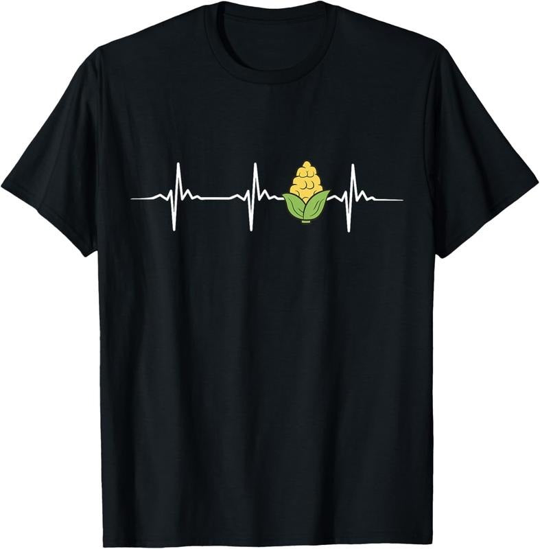 100% Cotton Corn Heartbeat Sweet Corn T-Shirt Hoodie, Sweatshirt | DripVista.com