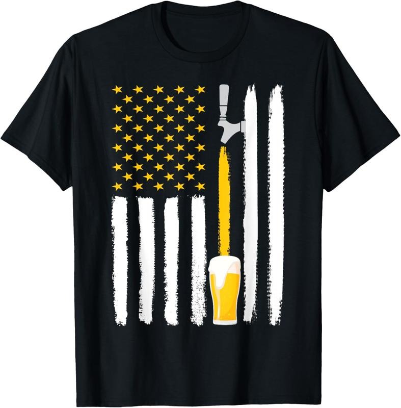 100% Cotton Craft Beer American Flag USA T-Shirt, 4th July Brewery T-Shirt Hoodie, Sweatshirt | DripVista.com