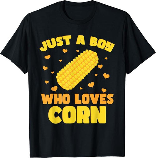 100% Cotton Crop  Farming Corn Maize Just A Boy Who Loves Corn T-Shirt Hoodie, Sweatshirt | DripVista.com