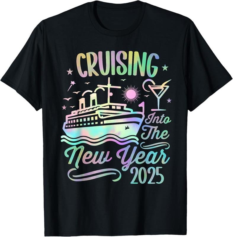 100% Cotton Cruising Into 2025 New Years Eve Party Favors Family Holiday T-Shirt Hoodie, Sweatshirt | DripVista.com