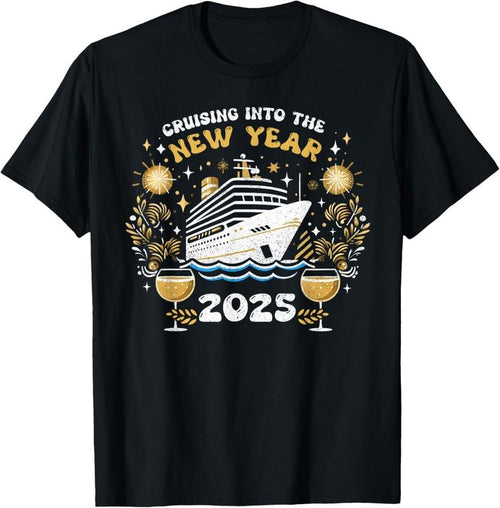 100% Cotton Cruising Into The New Year 2025 Family New Year Trip 2025 T-Shirtstyle{n002}2 T-Shirts, Hoodie, Sweatshirt