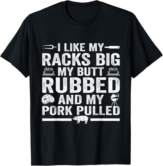 100% Cotton Cute Grilling For Men Women Pork Rub Smoking BBQ Meat Smoker T-Shirt