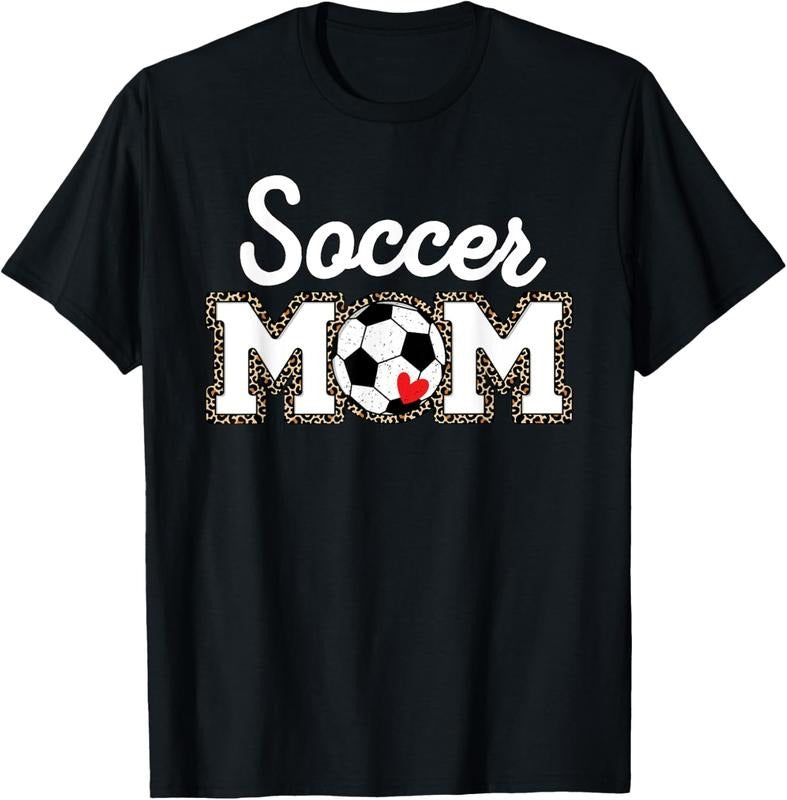 100% Cotton Cute Soccer Mom Leopard Print Mothers Day T-Shirt Hoodie, Sweatshirt | DripVista.com