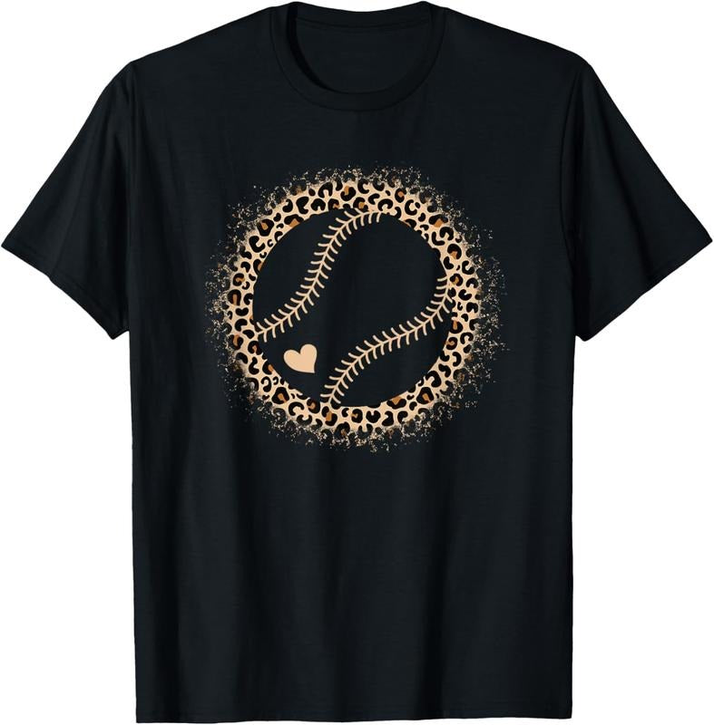 100% Cotton Cute Softball Leopard Print Women Girls Softball Player T-Shirt Hoodie, Sweatshirt | DripVista.com