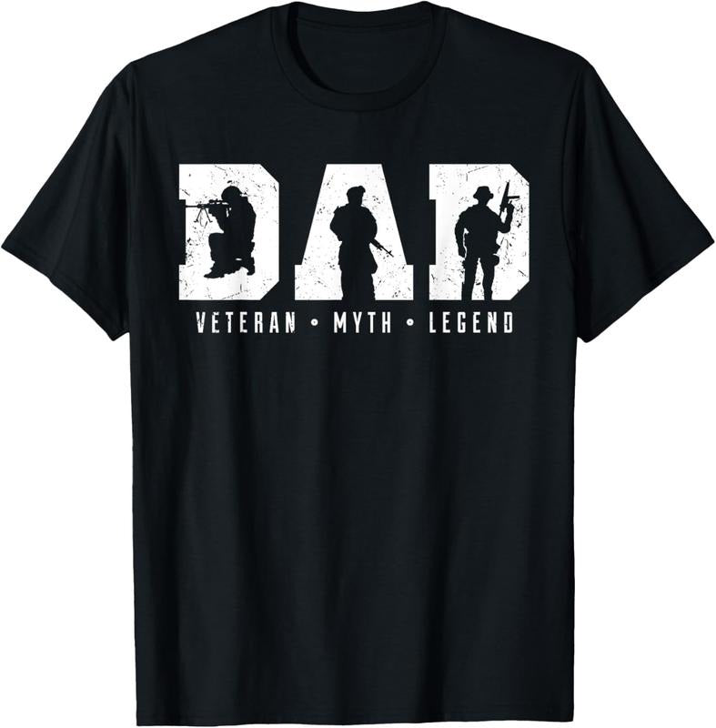 100% Cotton Dad Veteran Myth Legend Dad Military Father Gift T-Shirt Hoodie, Sweatshirt | DripVista.com
