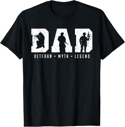 100% Cotton Dad Veteran Myth Legend Dad Military Father Gift T-Shirt Hoodie, Sweatshirt | DripVista.com