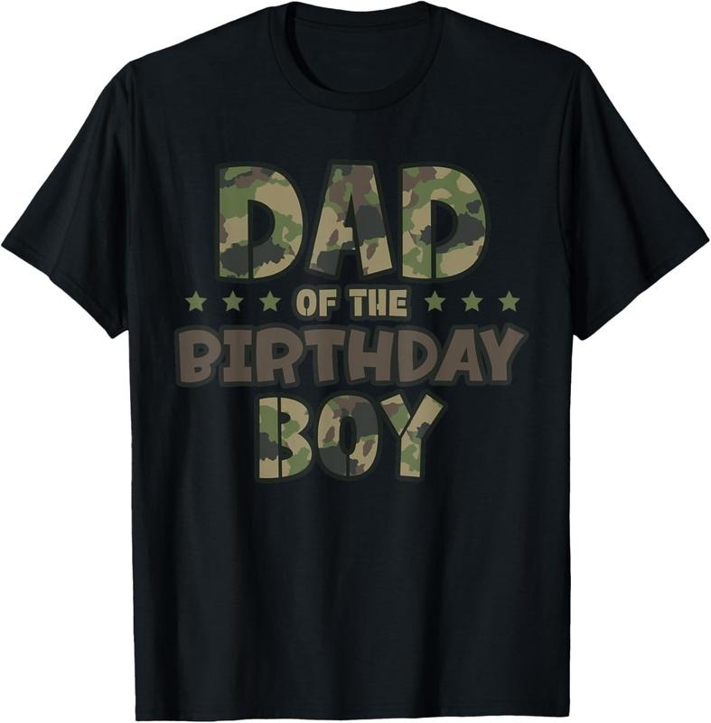 100% Cotton Dad of the Birthday Boy Camo Mother's Matching Family Party T-Shirt Hoodie, Sweatshirt | DripVista.com