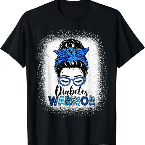 100% Cotton Diabetes Awareness Warrior Womens Messy Bun T1D Type 1 T-Shirt Hoodie, Sweatshirt | DripVista.com