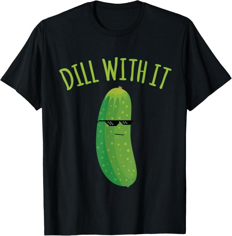 100% Cotton Dill With It Funny Pickle T-Shirt Hoodie, Sweatshirt | DripVista.com