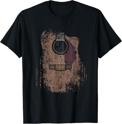 100% Cotton Distressed Acoustic Guitar Vintage Player Rock & Roll Music T-Shirt Hoodie, Sweatshirt | DripVista.com
