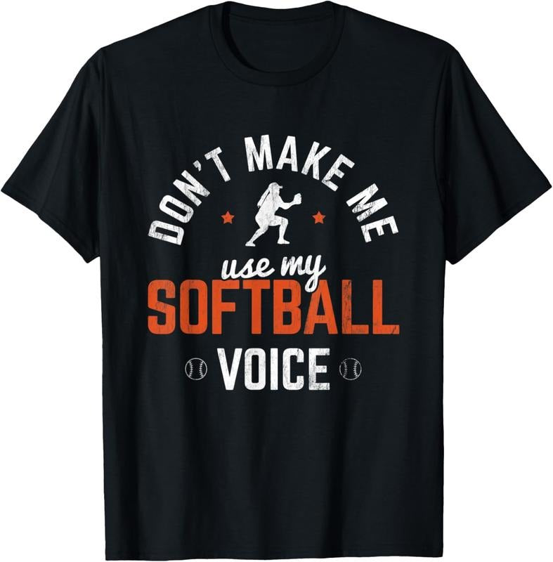 100% Cotton Don't Make Me Use Softball Voice Softball Player Softball T-Shirt Hoodie, Sweatshirt | DripVista.com