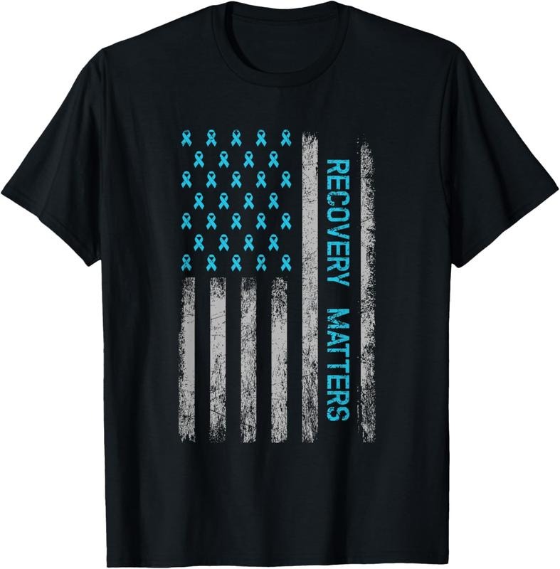 100% Cotton Drug Alcohol Addiction Recovery Warrior - American Flag T-Shirt Hoodie, Sweatshirt | DripVista.com