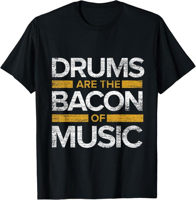 100% Cotton Drums Are The Bacon Of Music Drummer Drums T-Shirt Hoodie, Sweatshirt | DripVista.com